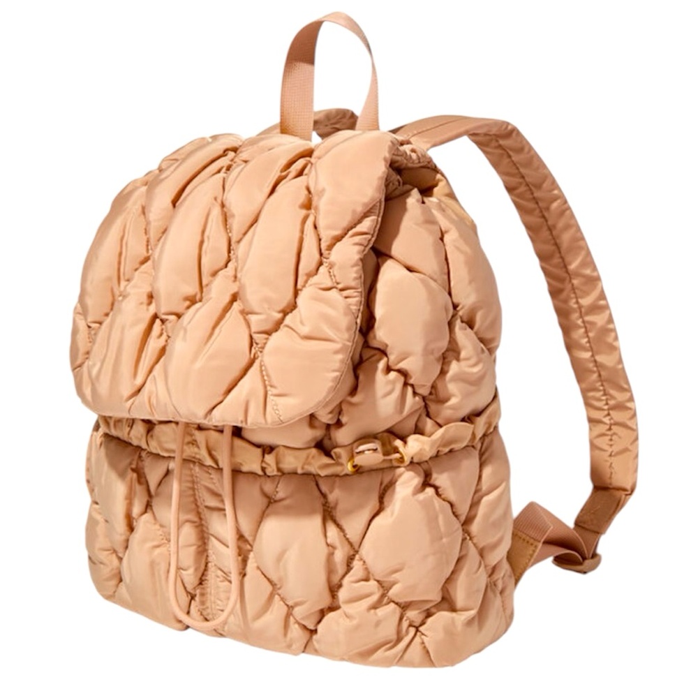 Neutral Quilted Drawstring Backpack - NWT